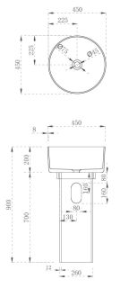 Напольная раковина ABBER Kristall 45x90см чёрный AT2702Onyx-H